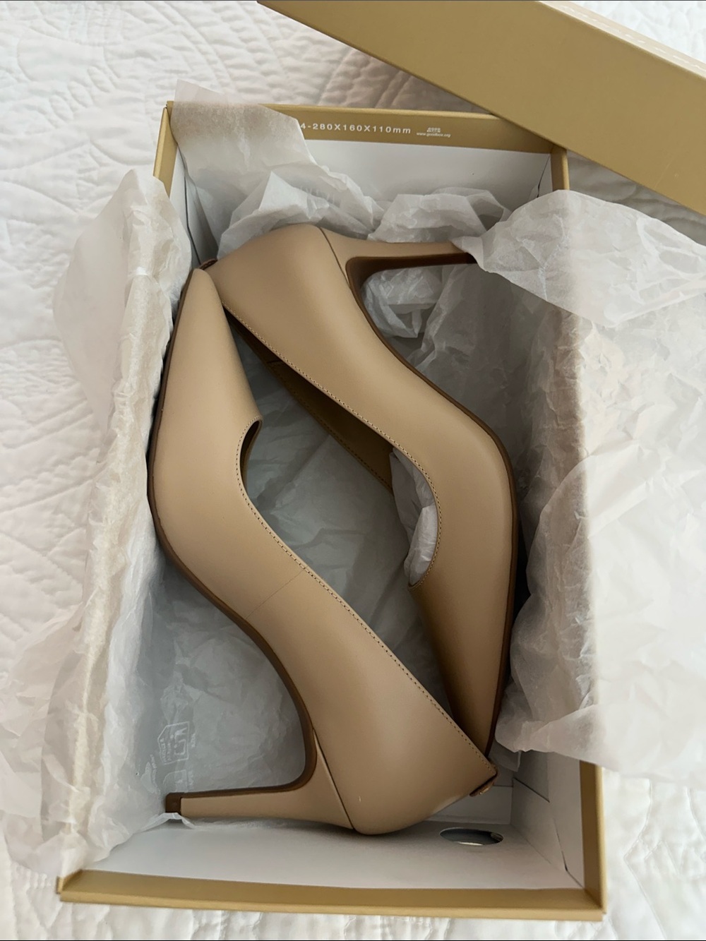 Michael Kors Light Blush Pointed-Toe Leather Pumps - Picture 7 of 7